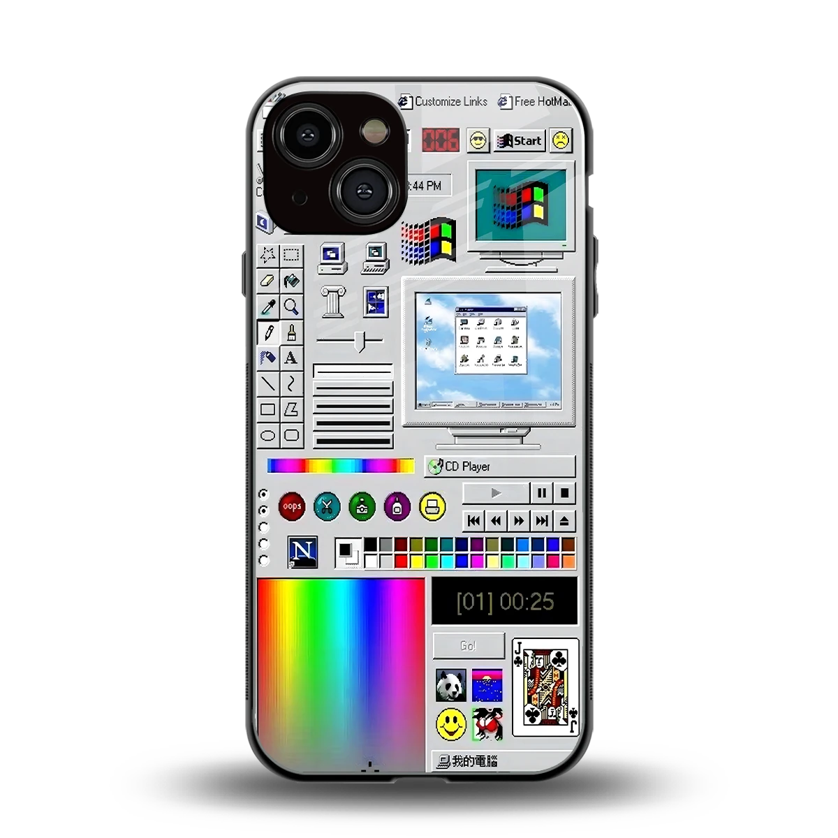 Paint Retro back phone cover | glass case for iphone 14