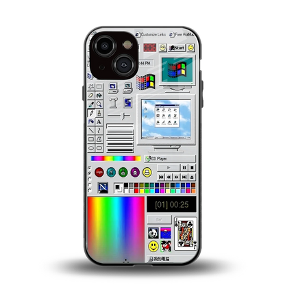 Paint Retro back phone cover | glass case for iphone 14