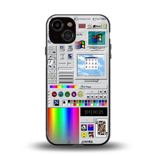 Paint Retro back phone cover | glass case for iphone 14