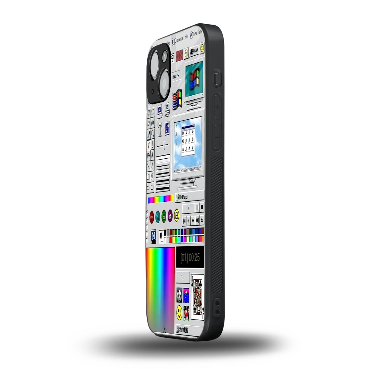 Paint Retro iphone 14 mobile cover | shockproof glass phone case