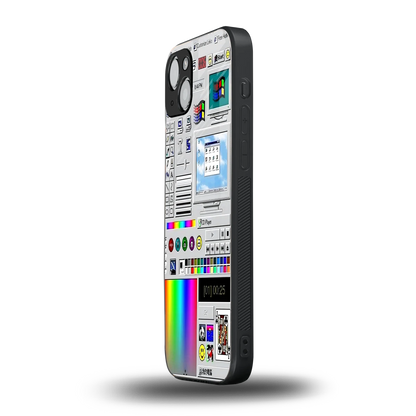 Paint Retro iphone 15 plus mobile cover | shockproof glass phone case
