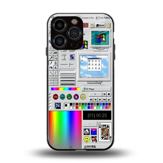 Paint Retro back phone cover | glass case for iphone 15 pro max