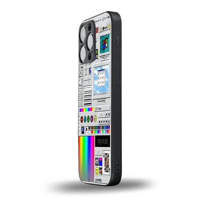 Paint Retro iphone 15 pro max mobile cover | shockproof glass phone case