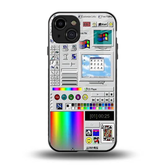 Paint Retro back phone cover | glass case for iphone 15