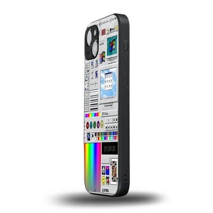 Paint Retro iphone 15 mobile cover | shockproof glass phone case