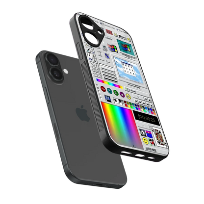Paint Retro sleek iphone 16 plus cover with tempered glass back and TPU edges