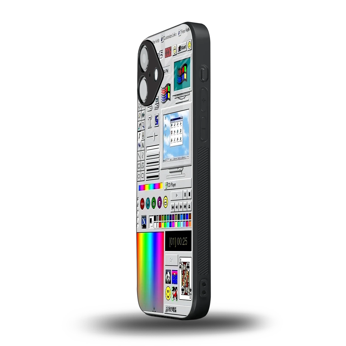 Paint Retro iphone 16 plus mobile cover | shockproof glass phone case