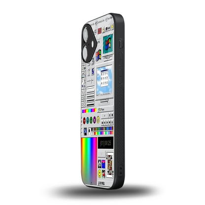 Paint Retro iphone 16 plus mobile cover | shockproof glass phone case