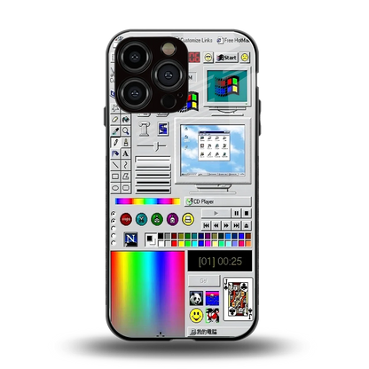 Paint Retro back phone cover | glass case for iphone 16 pro max