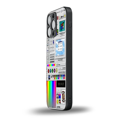 Paint Retro iphone 16 pro max mobile cover | shockproof glass phone case