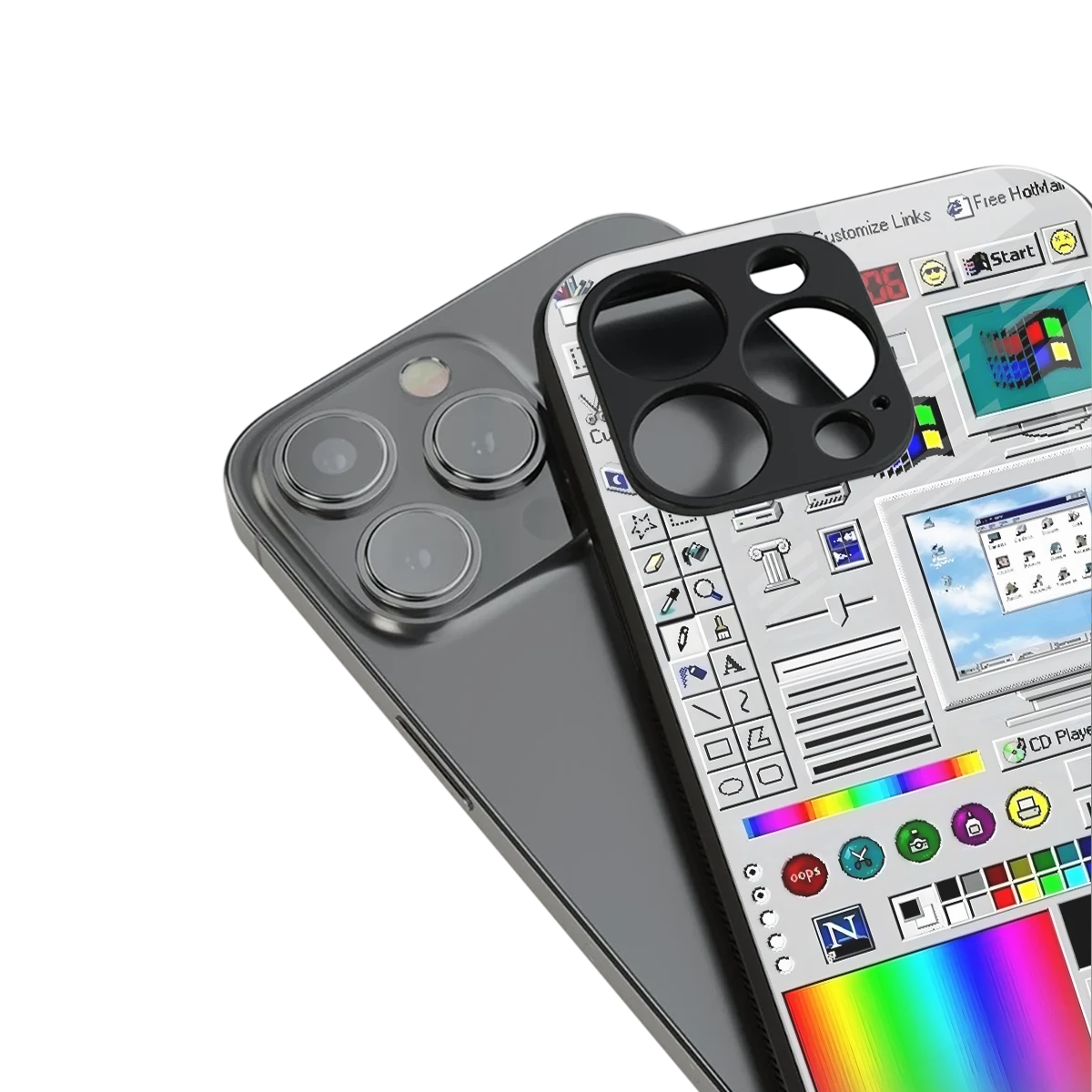 Paint Retro stylish phone case for iphone 14 | glossy glass and slim fit