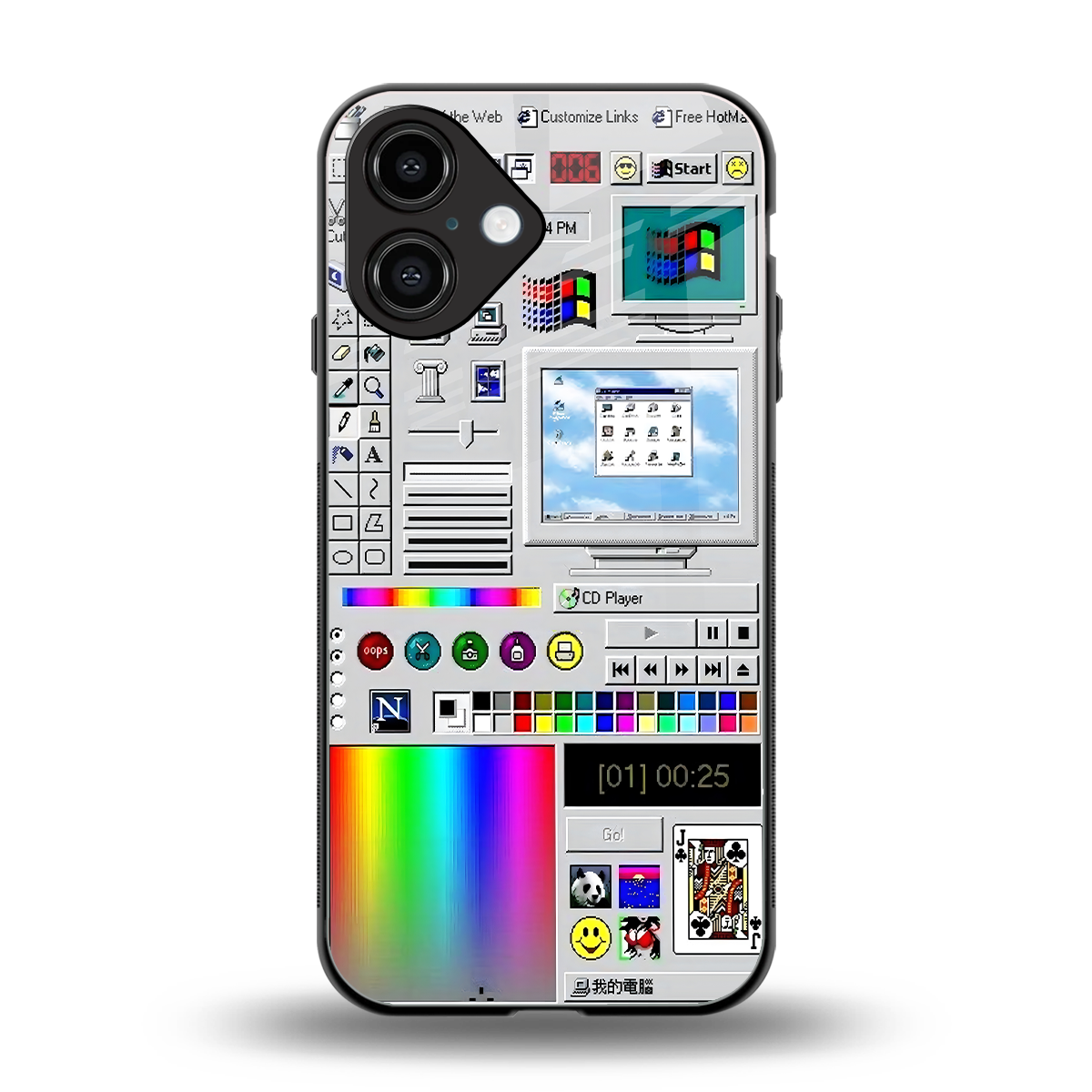 Paint Retro Phone Case for Iphone 16 | Glass Case