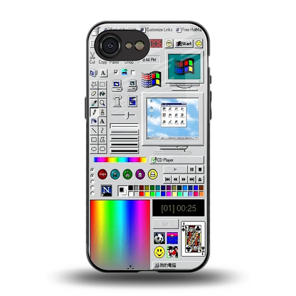 Paint Retro back phone cover | glass case for iphone 17e