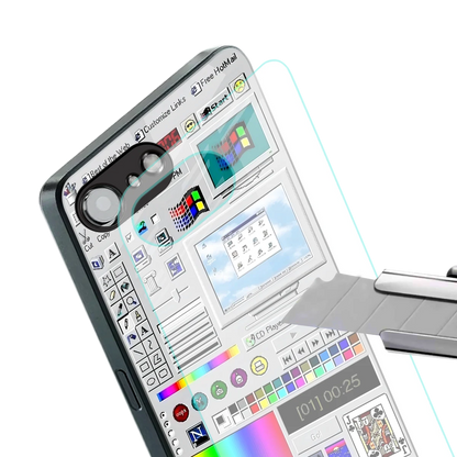 Paint Retro stylish phone case for iphone 16e | glossy glass and slim fit