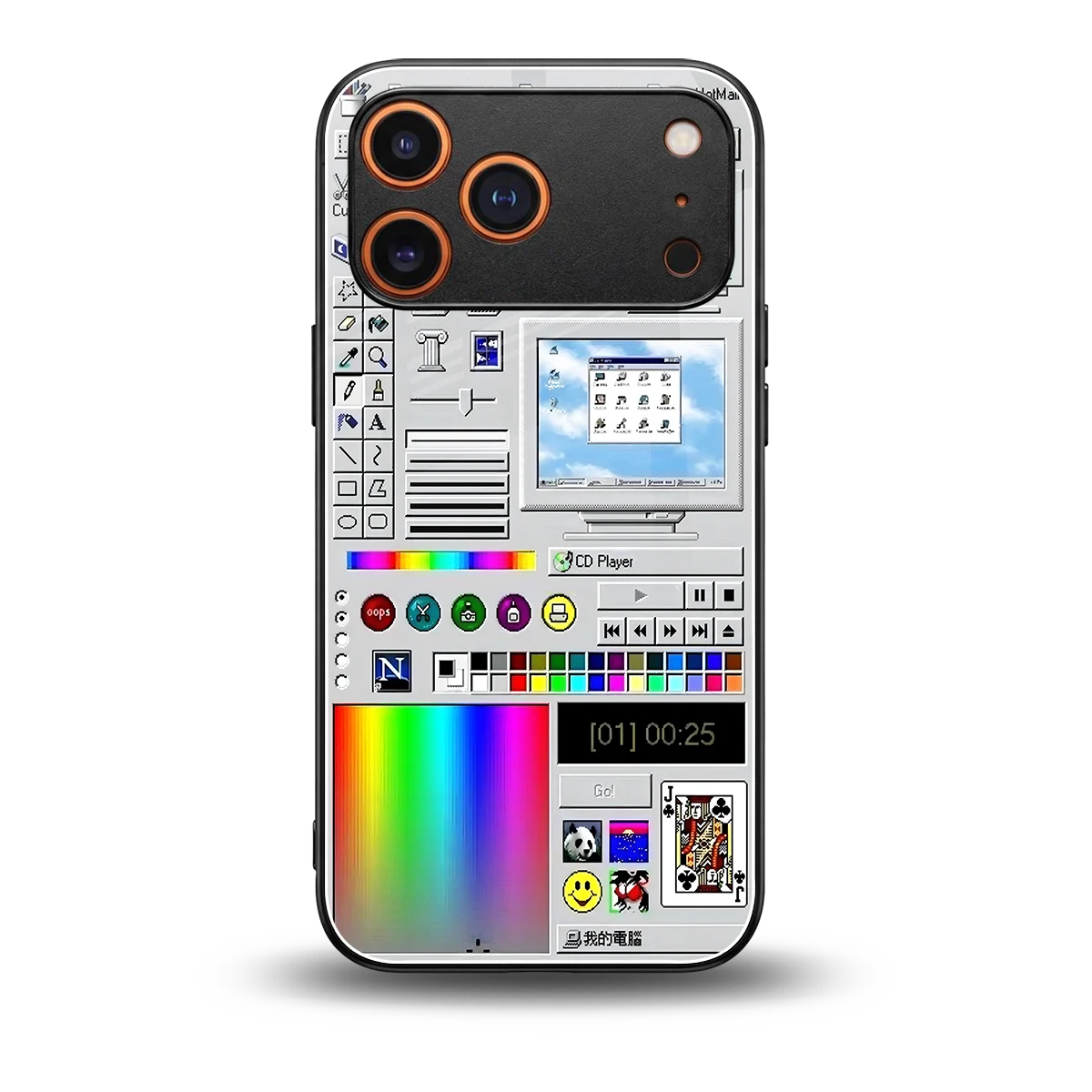 Paint Retro back phone cover | glass case for iphone 17 pro max