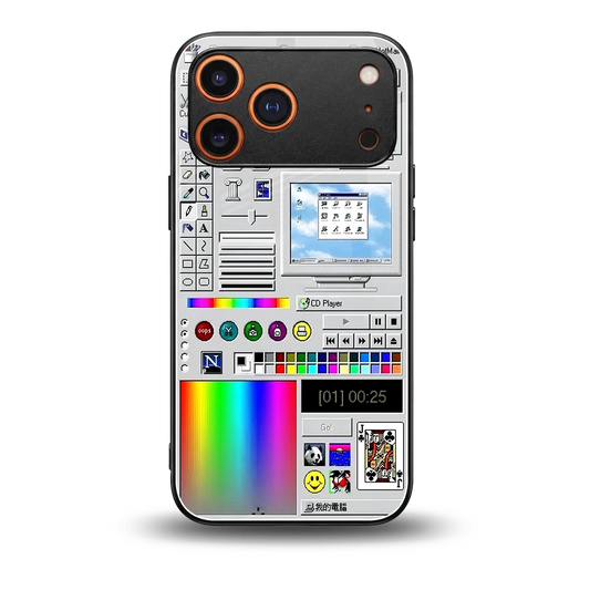 Paint Retro back phone cover | glass case for iphone 17 pro max