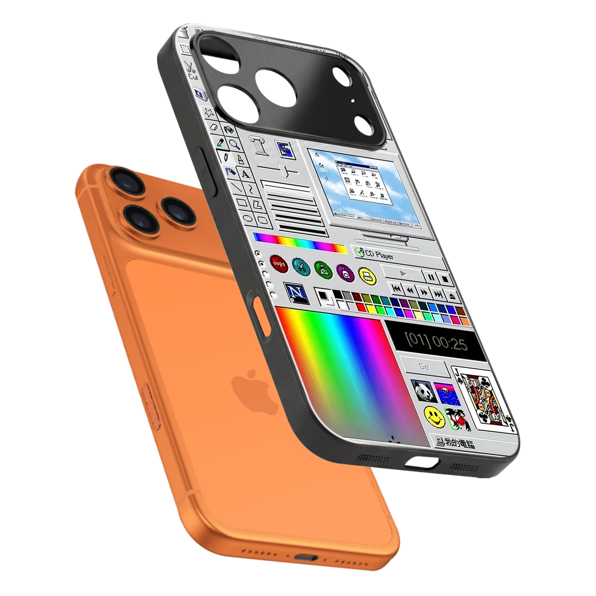 Paint Retro sleek iphone 17 pro max cover with tempered glass back and TPU edges