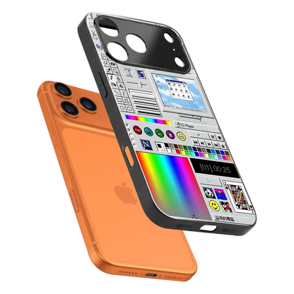 Paint Retro sleek iphone 17 pro max cover with tempered glass back and TPU edges