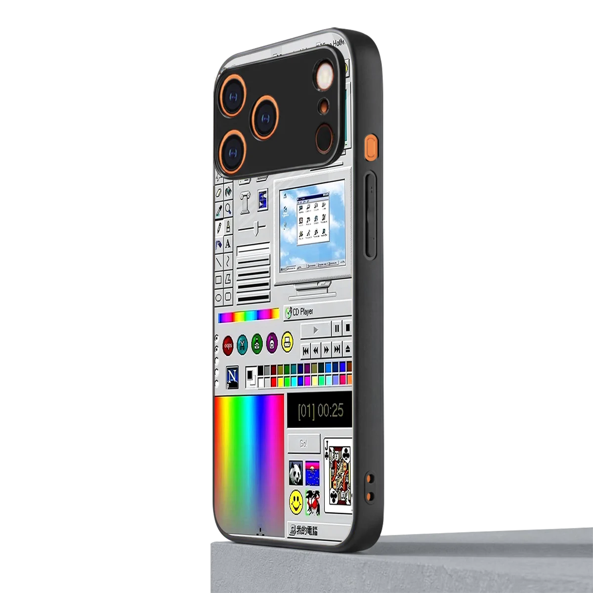 Paint Retro iphone 17 pro max mobile cover | shockproof glass phone case