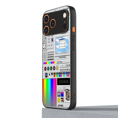 Paint Retro iphone 17 pro max mobile cover | shockproof glass phone case