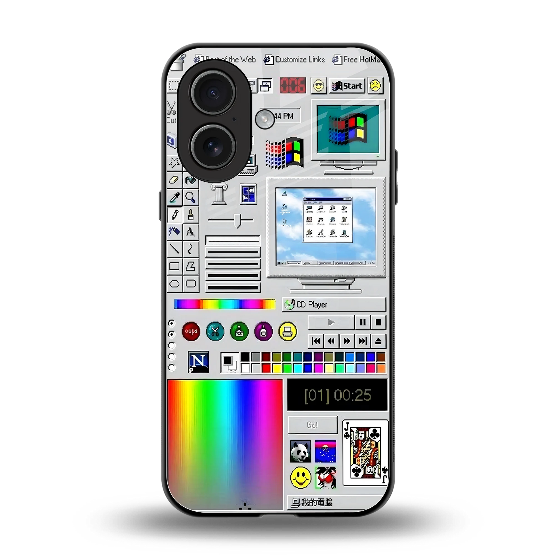 Paint Retro back phone cover | glass case for iphone 17