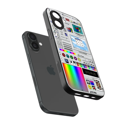 Paint Retro sleek iphone 17 cover with tempered glass back and TPU edges
