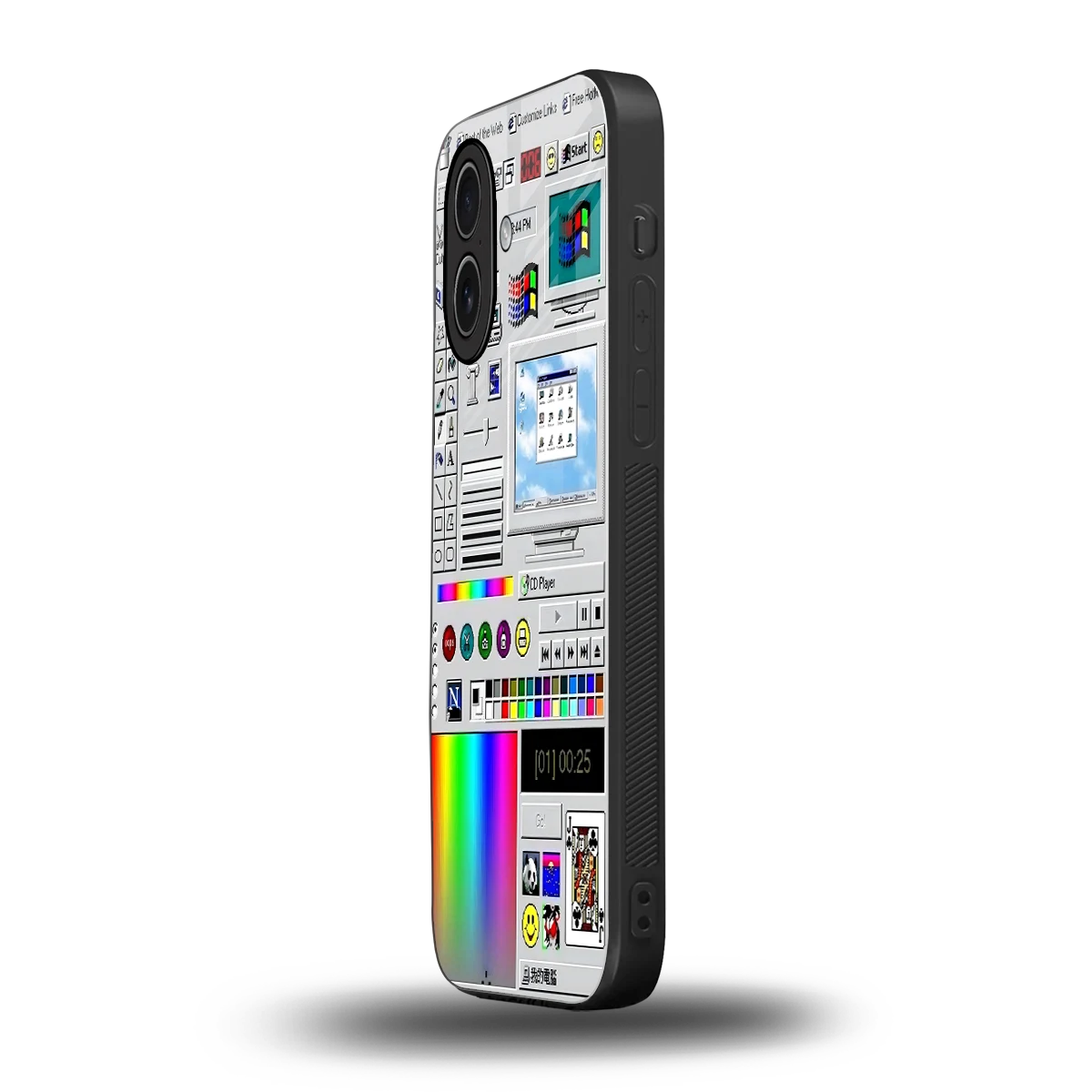 Paint Retro iphone 17 mobile cover | shockproof glass phone case