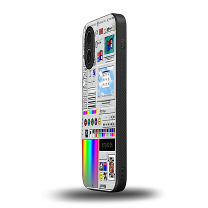 Paint Retro iphone 17 mobile cover | shockproof glass phone case