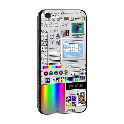 Paint Retro sleek iphone 6 cover with tempered glass back and TPU edges