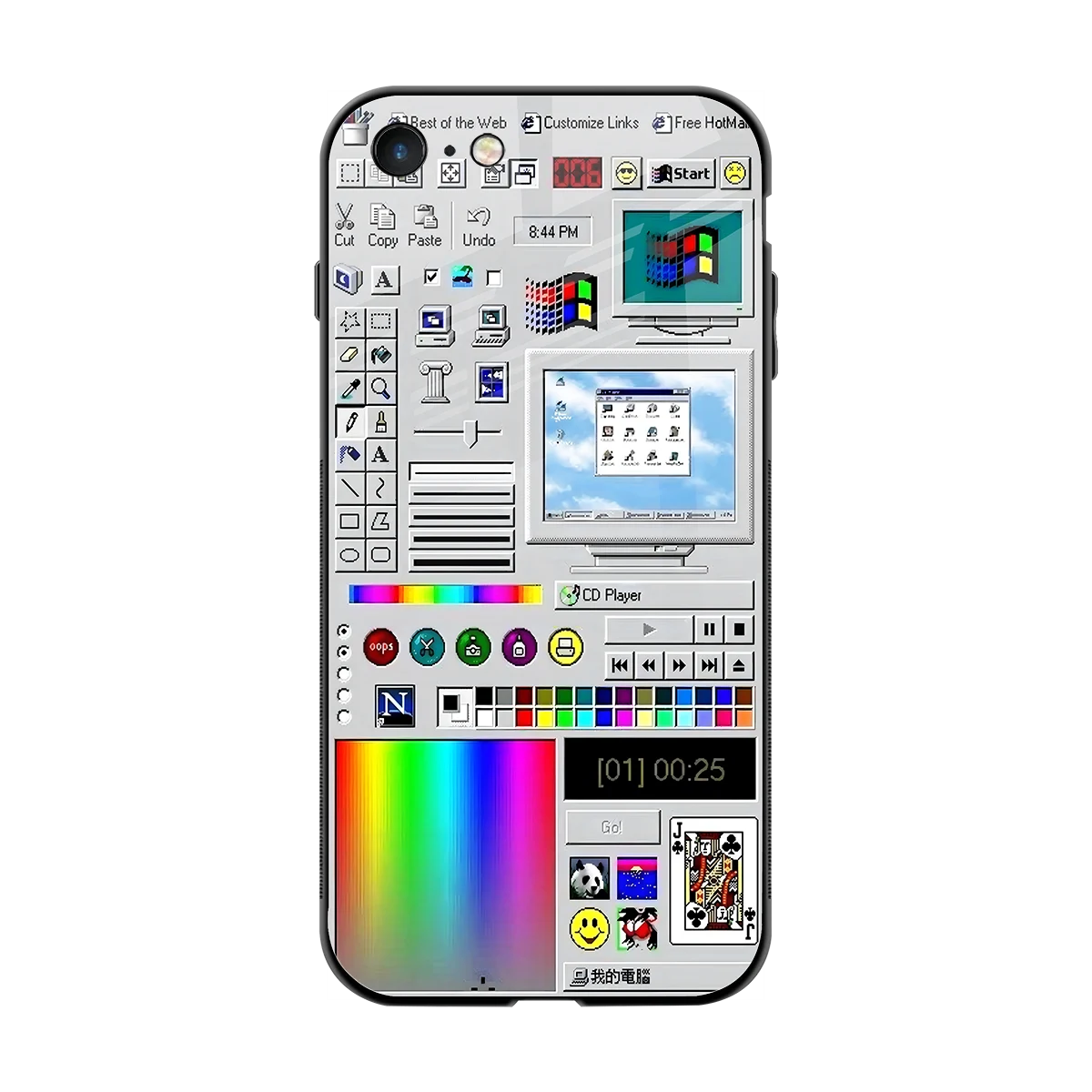 Paint Retro back phone cover | glass case for iphone 7