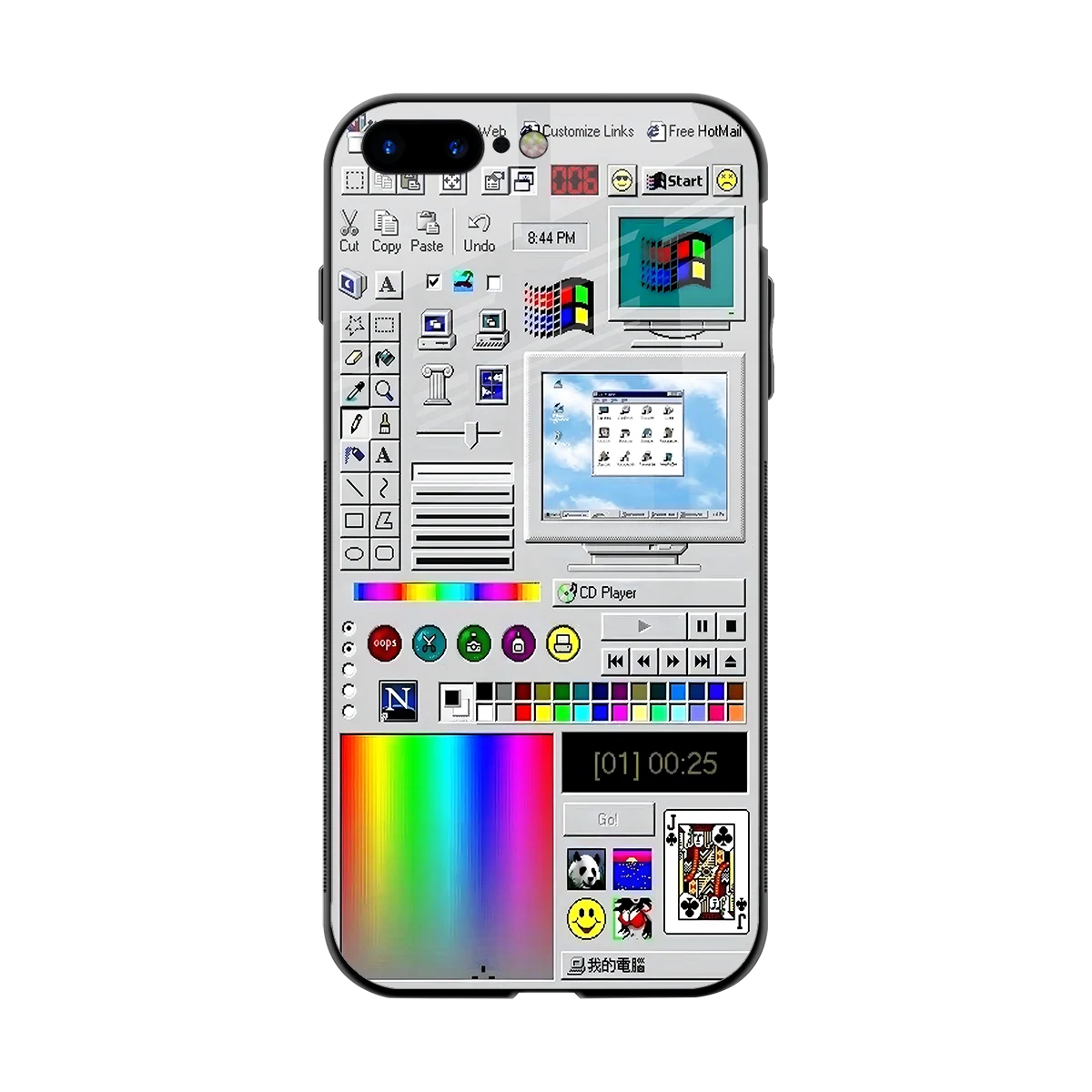 Paint Retro back phone cover | glass case for iphone 7 plus