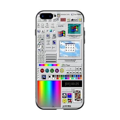 Paint Retro back phone cover | glass case for iphone 7 plus