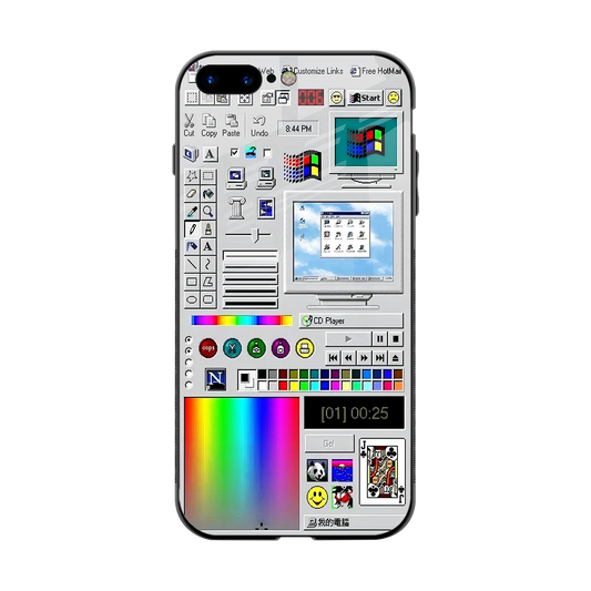 Paint Retro back phone cover | glass case for iphone 7 plus