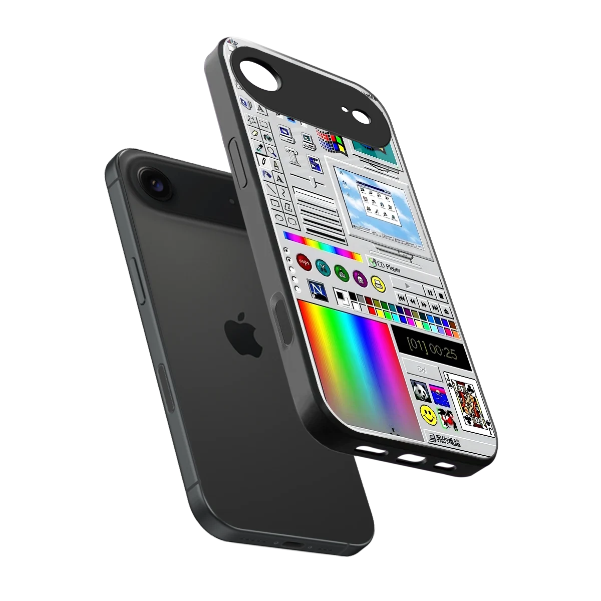 Paint Retro sleek iphone air cover with tempered glass back and TPU edges