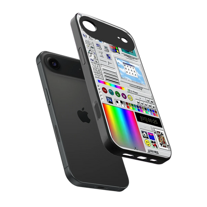 Paint Retro sleek iphone air cover with tempered glass back and TPU edges