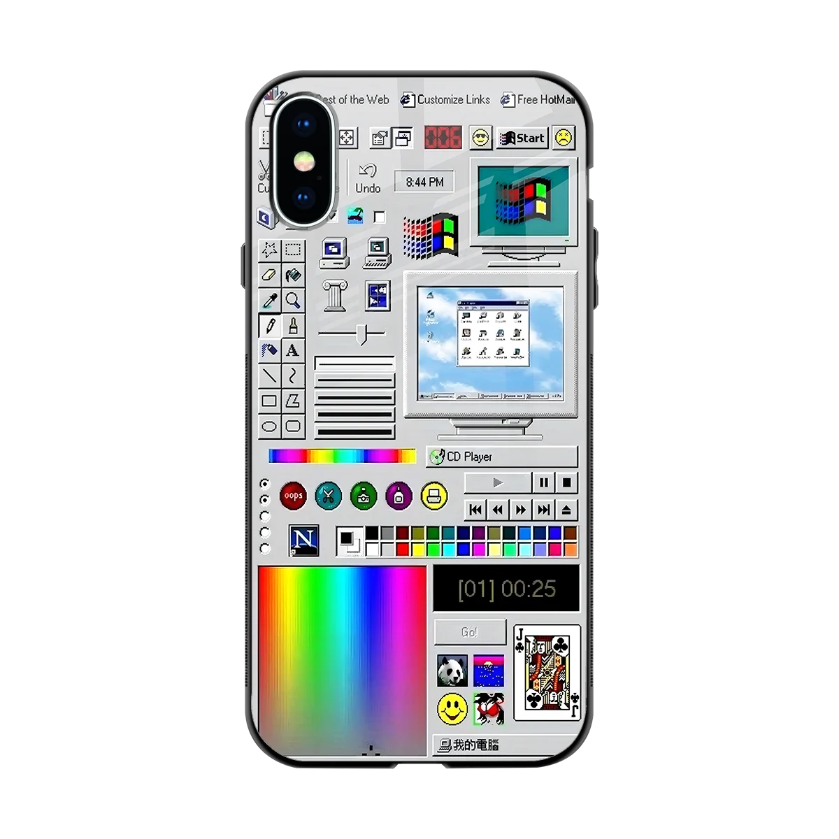 Paint Retro back phone cover | glass case for iphone xs