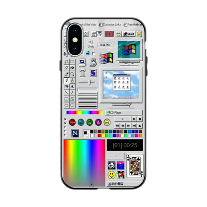 Paint Retro back phone cover | glass case for iphone xs