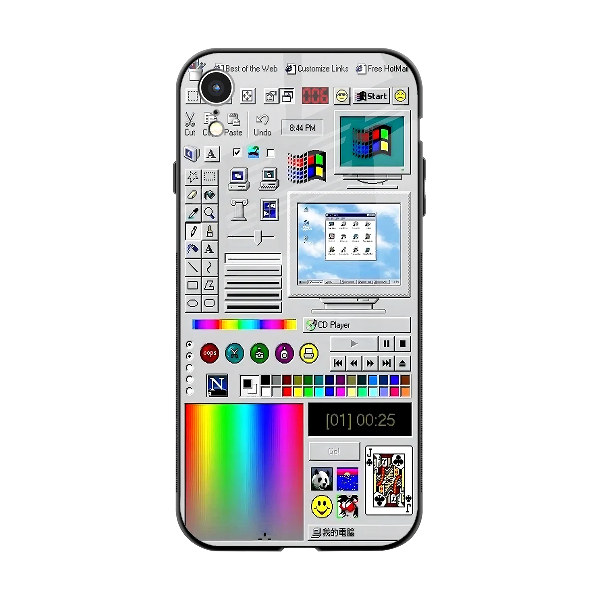 Paint Retro back phone cover | glass case for iphone xr