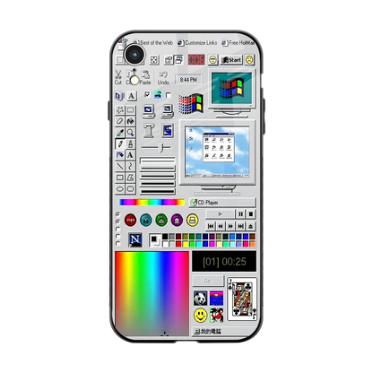 Paint Retro back phone cover | glass case for iphone xr