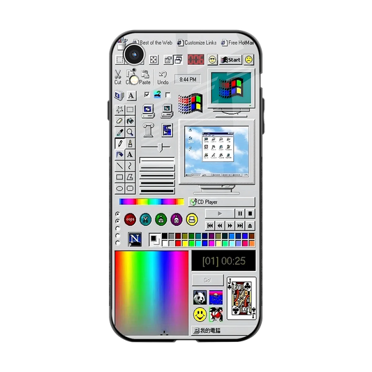 Paint Retro back phone cover | glass case for iphone xr