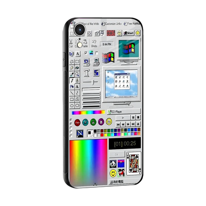 Paint Retro sleek iphone xr cover with tempered glass back and TPU edges