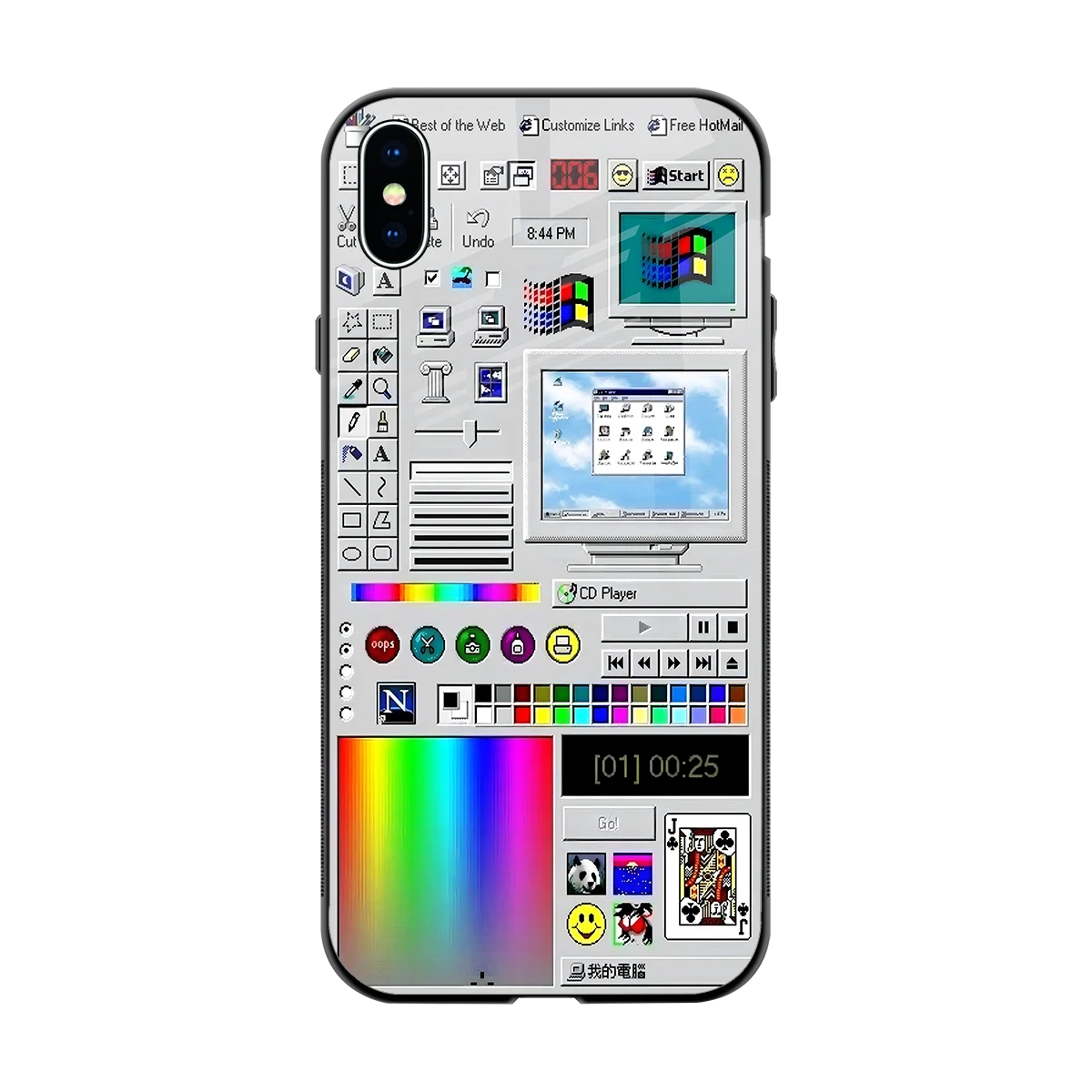 Paint Retro back phone cover | glass case for iphone xs max