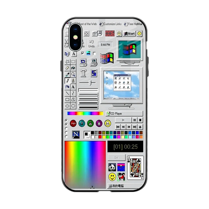 Paint Retro back phone cover | glass case for iphone xs max