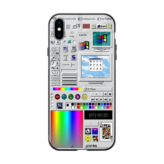 Paint Retro back phone cover | glass case for iphone xs max