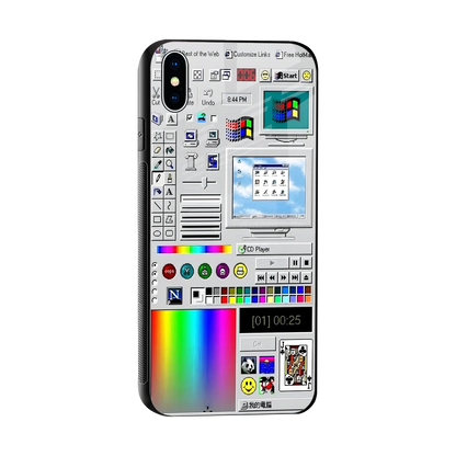 Paint Retro sleek iphone xs max cover with tempered glass back and TPU edges