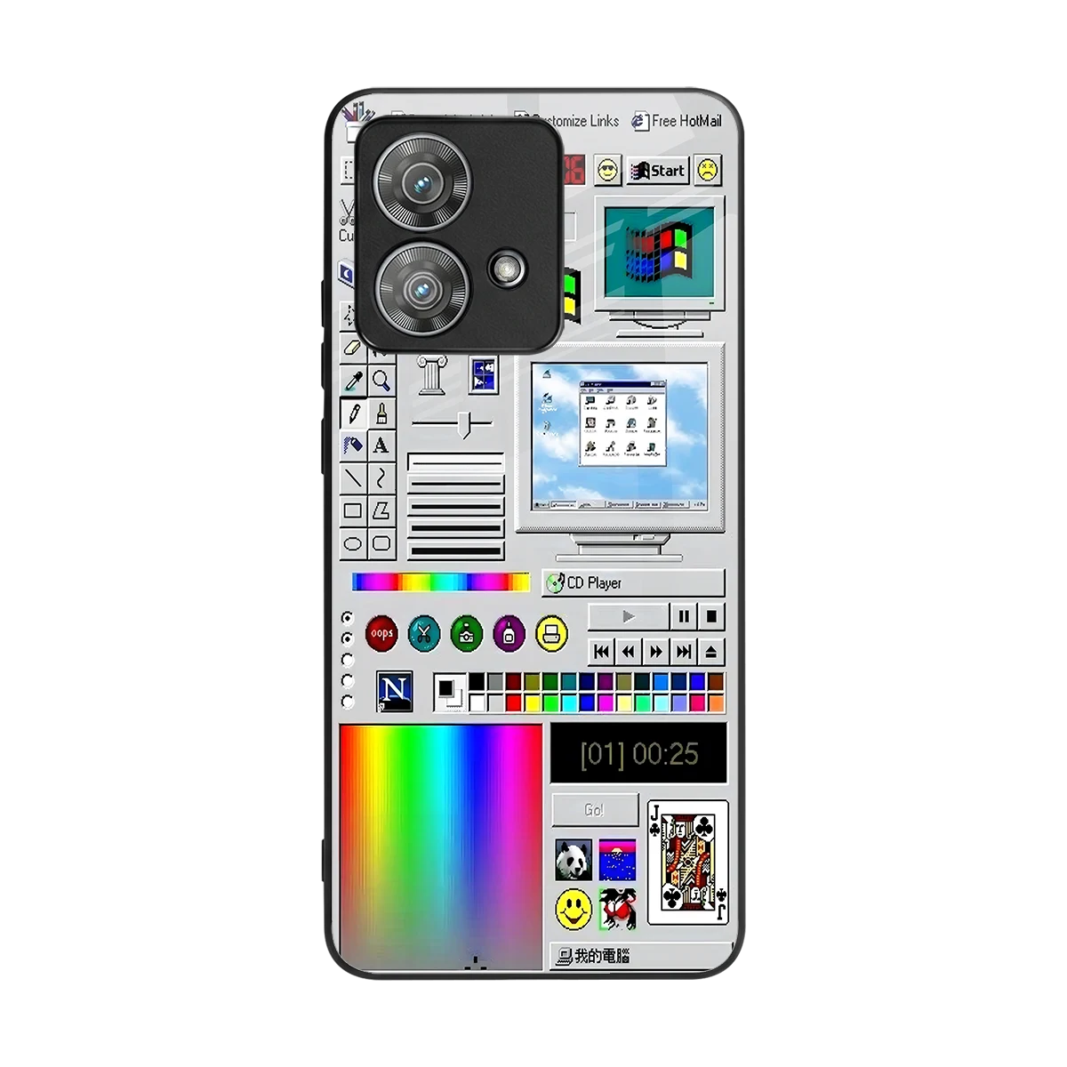 Paint Retro back phone cover | glass case for motorola edge 40 neo 5g