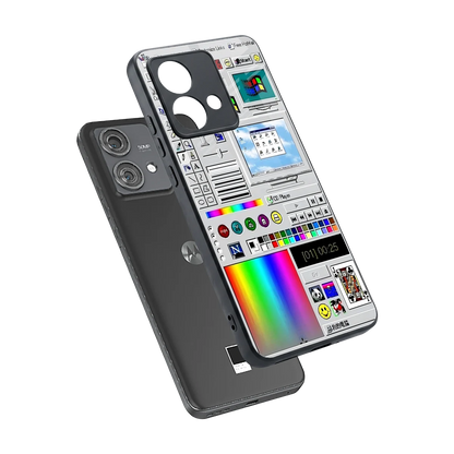 Paint Retro sleek motorola edge 40 neo 5g cover with tempered glass back and TPU edges
