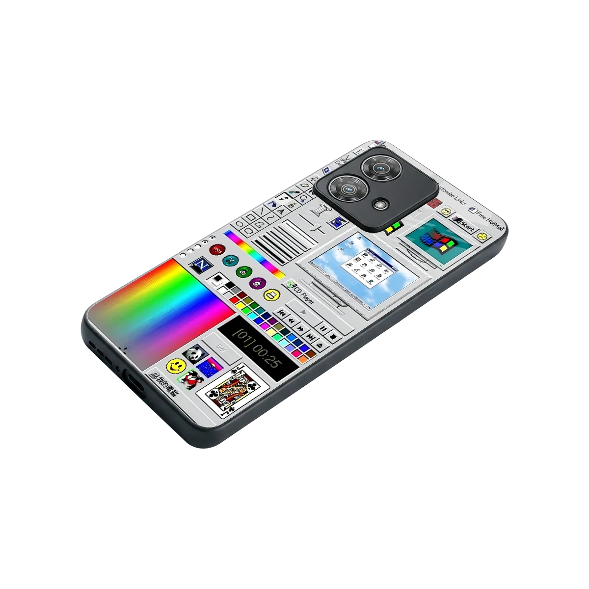 Paint Retro stylish phone case for motorola edge 40 neo 5g | glossy glass and slim fit