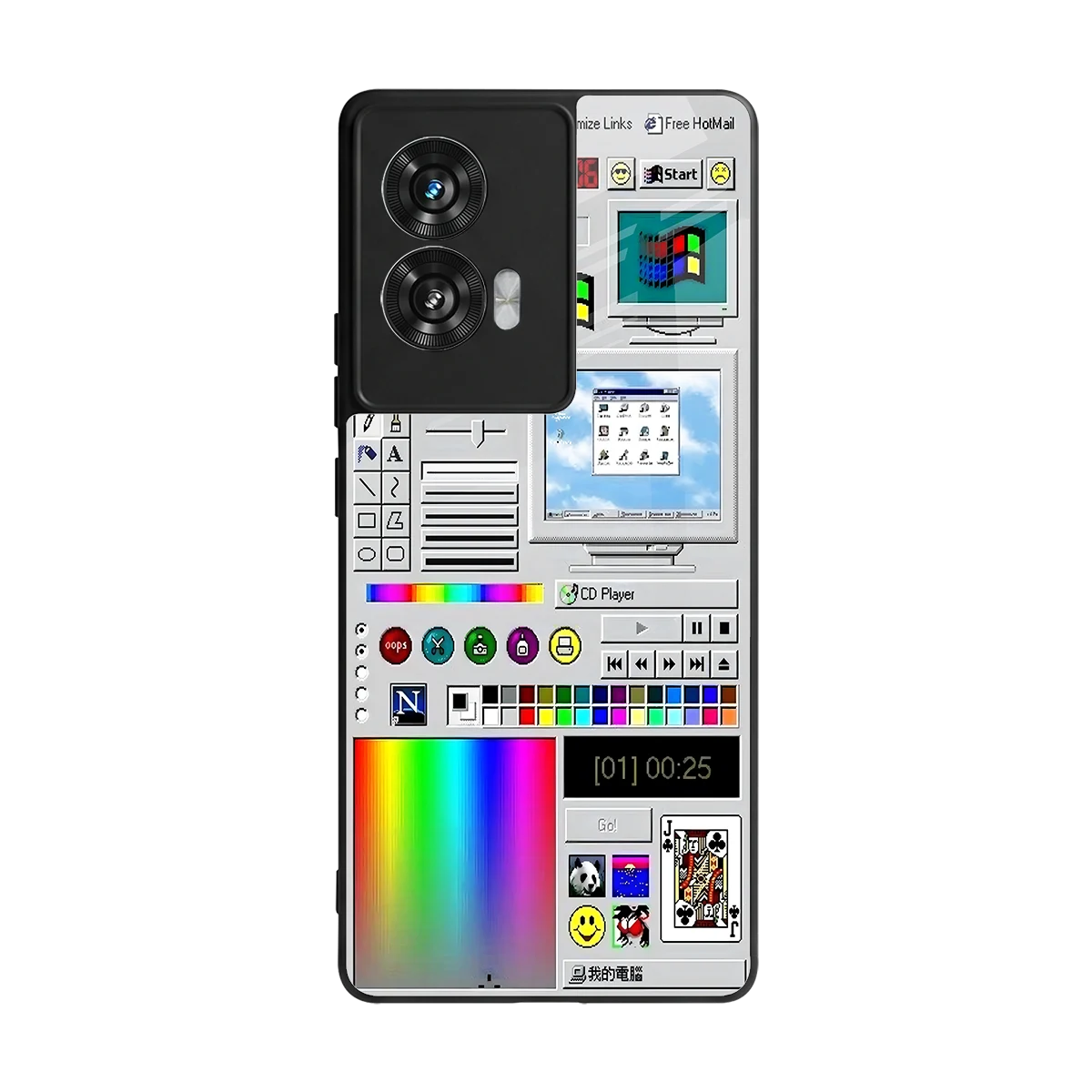 Paint Retro back phone cover | glass case for motorola edge 50 fusion