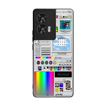 Paint Retro back phone cover | glass case for motorola edge 50 fusion